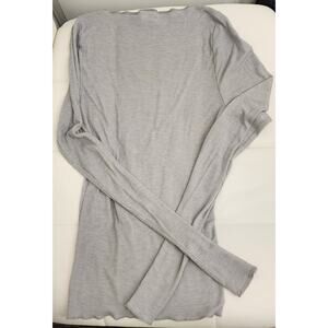 Semi-Sheer Long Sleeve Boatneck Top - M